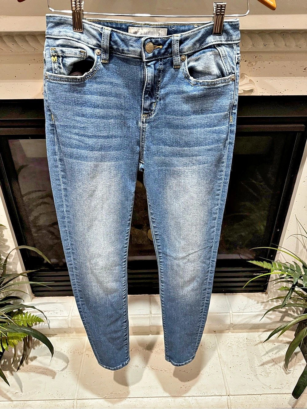 Miss Me High Rise Skinny Jeans Blue Waist 26